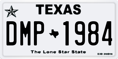 TX license plate DMP1984