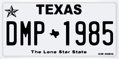 TX license plate DMP1985