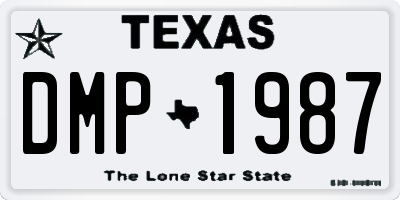 TX license plate DMP1987