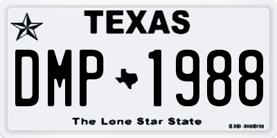 TX license plate DMP1988