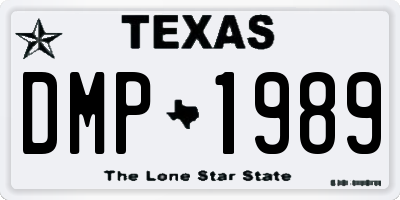 TX license plate DMP1989