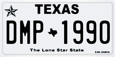 TX license plate DMP1990