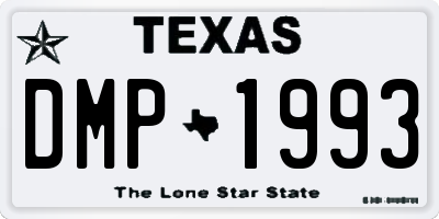 TX license plate DMP1993