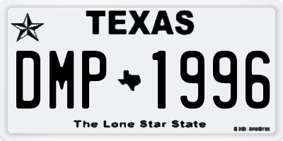 TX license plate DMP1996