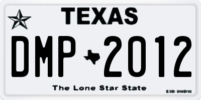 TX license plate DMP2012