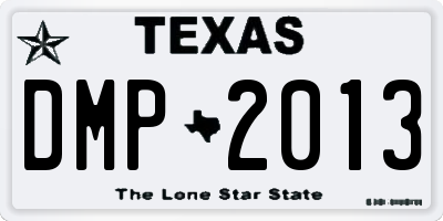 TX license plate DMP2013