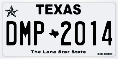 TX license plate DMP2014