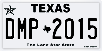 TX license plate DMP2015