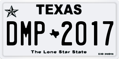 TX license plate DMP2017