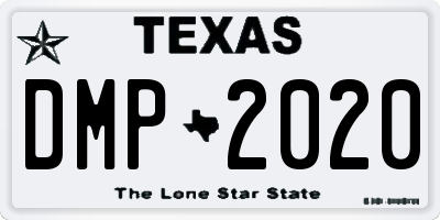 TX license plate DMP2020
