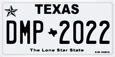 TX license plate DMP2022