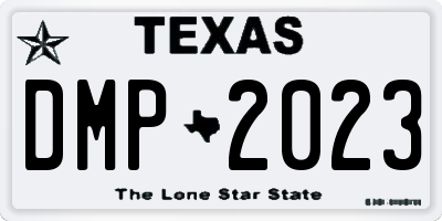 TX license plate DMP2023