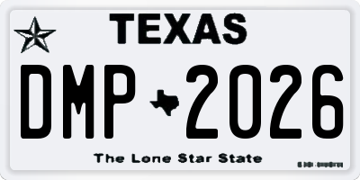 TX license plate DMP2026