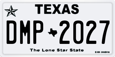 TX license plate DMP2027