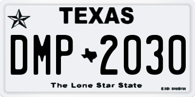 TX license plate DMP2030