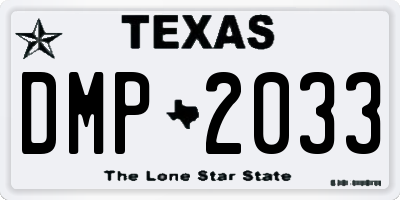 TX license plate DMP2033