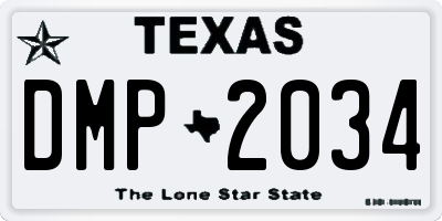 TX license plate DMP2034