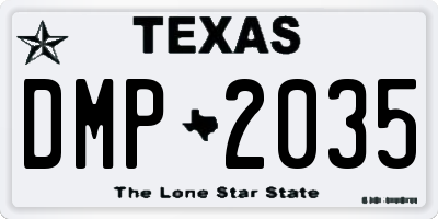 TX license plate DMP2035