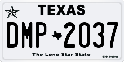 TX license plate DMP2037