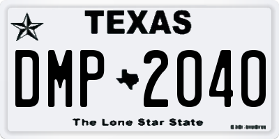 TX license plate DMP2040