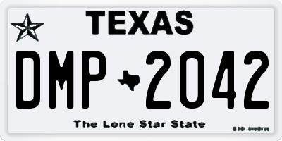 TX license plate DMP2042