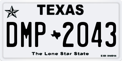 TX license plate DMP2043