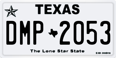 TX license plate DMP2053