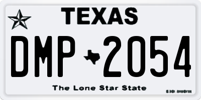 TX license plate DMP2054
