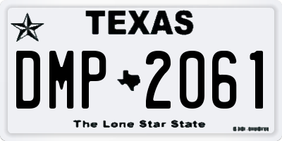 TX license plate DMP2061
