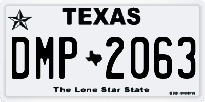 TX license plate DMP2063