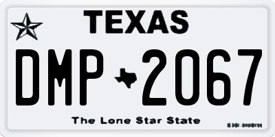 TX license plate DMP2067