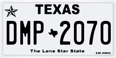 TX license plate DMP2070