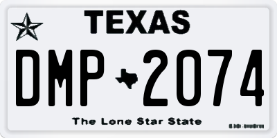 TX license plate DMP2074