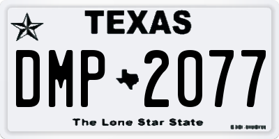 TX license plate DMP2077