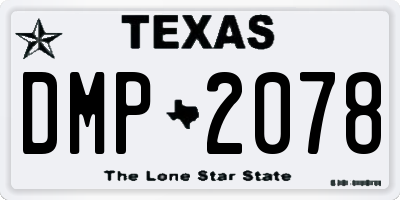 TX license plate DMP2078