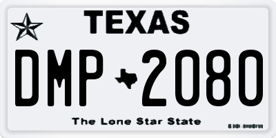 TX license plate DMP2080