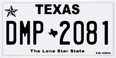 TX license plate DMP2081