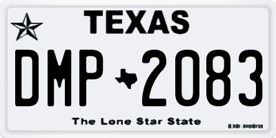 TX license plate DMP2083