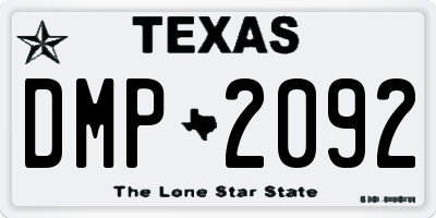 TX license plate DMP2092