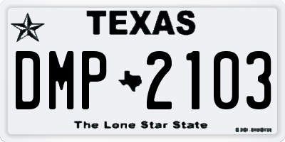 TX license plate DMP2103