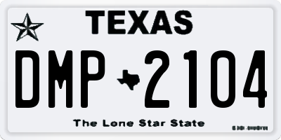 TX license plate DMP2104