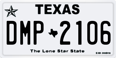 TX license plate DMP2106