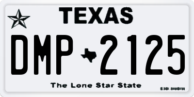 TX license plate DMP2125