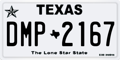 TX license plate DMP2167