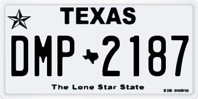 TX license plate DMP2187
