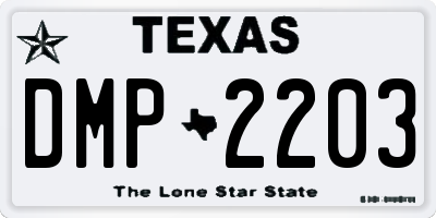 TX license plate DMP2203