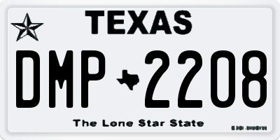 TX license plate DMP2208