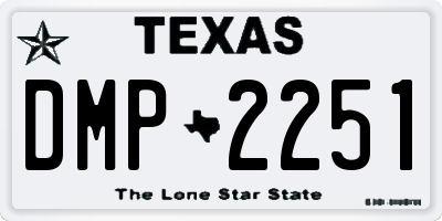 TX license plate DMP2251