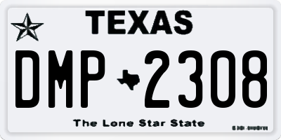 TX license plate DMP2308