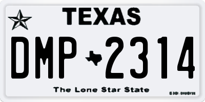 TX license plate DMP2314